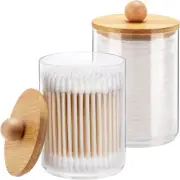 10-Ounce Qtip Holder Bathroom Jars Canisters for Cotton Ball Swab Pad Storage Di
