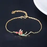 Chain Bracelets,Silver Bracelet,Fashion Bangle,Sterling Silver Bracelet for Women,Ladies 925 Sterling Silver Bracelet Chinese Vintage Bracelet Hand Carve Orchid Bracelet Ladies Silver Jewellery Gifts
