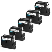 5PK 12mm For Brother P-touch PT-100/110 Label M-K231 M-231 Black on White Tape