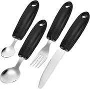 GANAZONO Weighted Chopsticks Spoon Fork Set for Elderly Disabled Hand Tremors Dinnerware