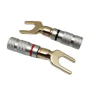 Gold Banana Plugs Y Fork Sound Connector Metal Sound Connector for Home