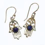 Brass Hamsa Hand Pair Earrings
