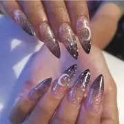 IMSOHOT Halloween Stilletto Press on Nails Long Almond Fake Nails with Gradie...