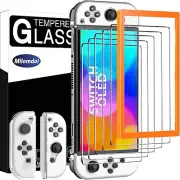 5-Pack Nintendo Switch OLED (2021)Tempered Glass Screen Protector,2 Joy con case