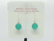 Sterling Silver Natural AMAZONITE QUARTZ Gemstone Dangle Earrings...Handmade USA