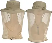 Kisangel Sun Hat Face Cove Mosquito Net Quick Dry Breathable for Fishing Hiking Camping (Black)