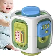 Baby Interactive Activity Cube, Sensory Learning Toy, Fine Motor Skill Educational Busy Cube,Ideal for Unisex, Travel, Early Cognitive Growth, 3.15x3.15x3.94 inches