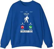 [X.Style] Salsa is Calling and I Must Go Phone Screen ds031 Sweater Royal L