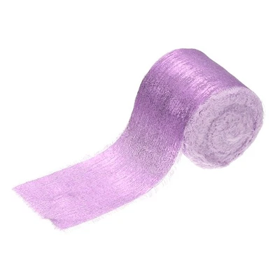 Shimmery Chiffon Ribbon,1 Roll 1.5''×15 Yard Frayed Fringe, Light Purple