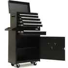 BULLET Pro 5 Drawer Tool Box Cabinet Chest Storage, with 1-Door Toolbox Garage