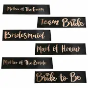 Mother Of Bride Black With Rosegold Satin Bride Sash Bachelorette Sashes Bridal Shower Hen Night Wedding PARTY 10co