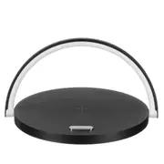 10W Wireless Charger Fast Charge Stand Wireless Charger Desktop LED Lamp Night Light Adjustable Phone Holder for iPhone 11 pro for Samsung Xiaomi Huawei BLACK COLOR