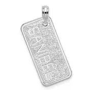 Sterling Silver De-Ani Rhodium-Plated Textured Florida Sanibel License Plate Pendant