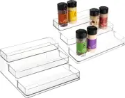 Spice Rack Three-Tiered Shelf, Countertop, and Cabinet Storage and Spice Organiz
