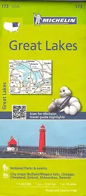 Michelin Map of the Great Lakes, USA, Michelin Map #173 - 2022 edition