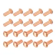 100 Pcs 15/64" x 35/64" Round Head Copper Solid Rivets Fasteners