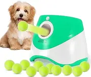 Dog Ball Thrower Launcher, Automatic Ball Launcher with 12 Mini Tennis Balls, 3 Adjustable Distance Settings, Interactive Dog Toys Tennis Ball Launcher for Indoor and Outdoor