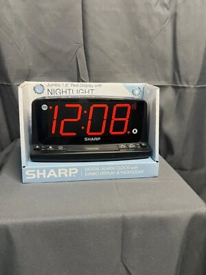 SHARP Electronic Clock Big Screen ( RED ) LED Night Light Alarm Clock NIP!