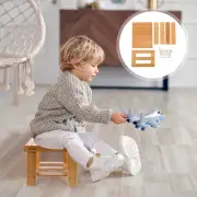 Solid Wood Square Stool Small Stools for Decor Baby Child Bamboo