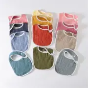 Baby Feeding Teething Bibs with Adjustable Snaps Burp Cloth Button Bibs for Baby