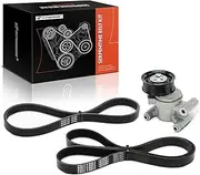 Engine Serpentine Belt Drive Kit Compatible with Mazda 3 2004-2009, 3 Sport 2009 - DOHC 2.0L