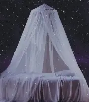 South to East Bed Canopy with Fluorescent Stars Glow in Dark for Baby, Kids, ...