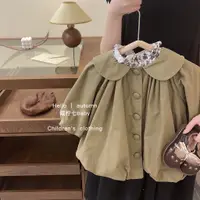 在飛比找蝦皮商城精選優惠-韓國童裝 春秋新款 兒童 外套 女童駝色風衣外套 時尚 氣質