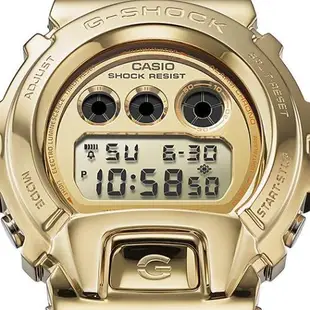 【CASIO】卡西歐 G-SHOCK 金屬框 200米防水電子錶 運動電子錶 GM-6900SG-9 金/透明