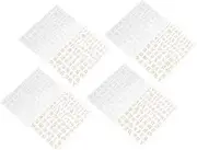 EXQUIMEUBLE 4sets Self-Adhesive Nail Art Decals Gold Silver Geometric Design Stickers Nail Fashion Tool for Women Girls for Manicure Crafting Projects