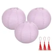 3 Pcs Light Purple Round Paper Lanterns 14 Inch Paper Lantern Party Decorations