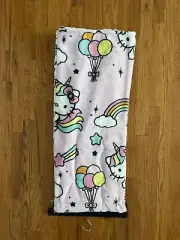 Hello Kitty Unicorn Plush Throw 50”x70” Cloud Balloons Stars New