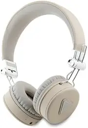 CG Mobile Guess Earphones Bluetooth ENC Grained Classic Round Shape Beige