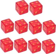 Toddmomy 10pcs Five-Pointed Star Dice Square Dice Graduation Party Pin Game Resin Red
