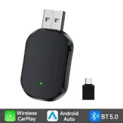2-in-1 Wired to Wireless CarPlay & Android Auto Adapter Plug & Play Mini Convert