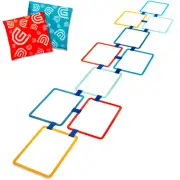HOPSCOTCH Squares Plus! Set with 2 Premium Beanbags Giant Sized 17x13 Inch Re...