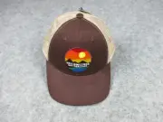 Yellowstone Trucker Hat Men OSFM Brown Cap Circle Art Wavy Mountains NWT $24.95