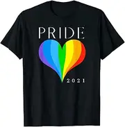 [keoStore] Gay Pride Month 2021 Rainbow Heart Flag LGBTQ Ally TEE Tank ds670 T-Shirt
