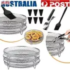Stainless Steel Air Fryer Dehydrator Rack 3 Layer Grill Basket Baking Tray Tools