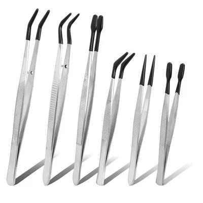 PVC Coated Precision Tweezers for Crafts, Jewelry Making, Electronics -4258