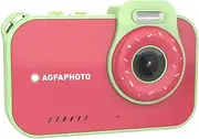 AgfaPhoto Realikids Cam Waterproof 2 - Kids Camera Waterproof 12MP HD Video Selfie Mode Filter and Frame Built-in Games Lithium Battery - Red