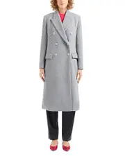 Emporio Armani Wool Melange Double Breasted Coat