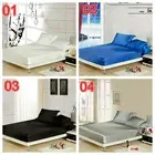 Silk Satin Solid Fitted Sheet Set Queen King Size Bedding Pillowcase 4 Color
