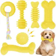 Puppy Toys, 6 Pack Dog Chew Toys for Puppy, Cute Yellow Small Dog Toys, Teething