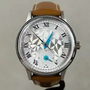SuperGroupies Witcher 3 Wild Hunt Ciri Model Watch Silver Sub Dial Leather Band