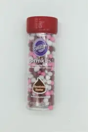 Wilton Cake Decorating Crunch Sprinkles Chocolatey Center Red/Wht/Pink 3.5oz