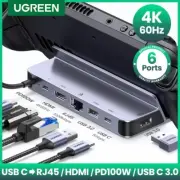 Ugreen USB C Docking Station Hdmi 4k60hz Rj45 100w for Steam Deck Switch ROG