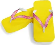 Hajime(一歩) [One Step] [Hajime] Geta Clogs, Soft and Water Resistant, Made of Sponge, 11.2 inches (28.5 cm), YL/Fireworks x Pink, Fireworks x Pink (Hanabi x Pink/28.5), Hannabi × Pink, 28.5 cm