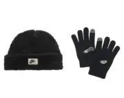 Nike Unisex Youth Beanie and Gloves 2 Piece Set, Black, Size- 8/20