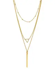 ADORNIA 14K Plated Layered Pendant Necklace Set