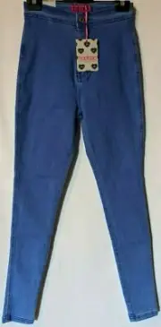 WOMEN'S BOOHOO LARA HIGH RISE TUBE JEANS SKINNY STRETCH BLUE SIZE 10 LEG 29" NWT